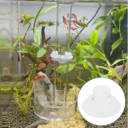 Garneck 50pcs Cup Feeder Holder for Fish Tank Aquarium Accessories Easy Installation for Secure Feeding Aquatic Environments - size: 2.60X2.60X1.50CM