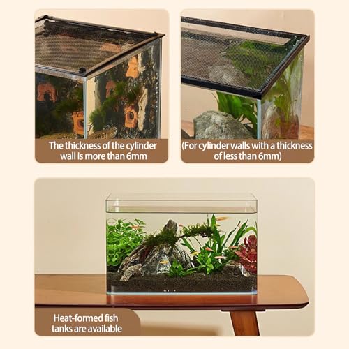Anti Jump Netting for Fish Tanks Includes Mounts Netting Cover Pet Aquarium Screen - size: Large