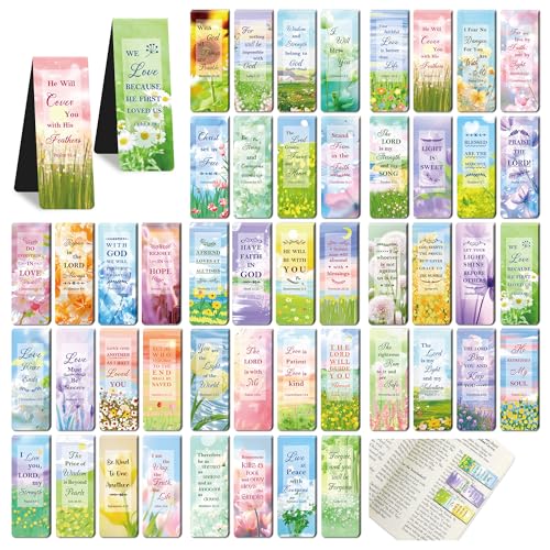 96Pack Magnetic Bookmarks,Christian Bookmarks,Bulk Bible Bookmark for Read - style: Flower