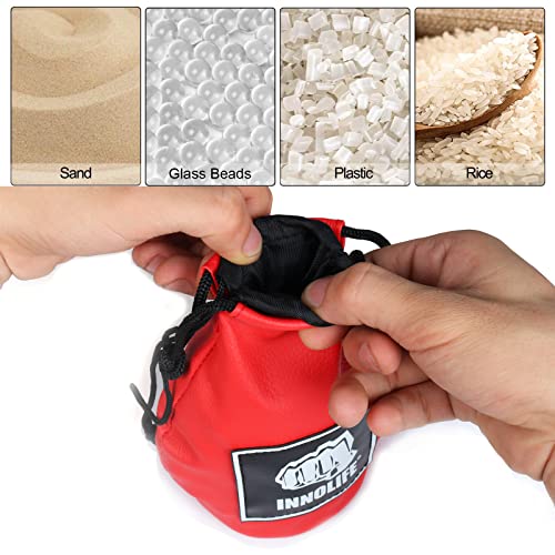 INNOLIFE Boxing Slip Bag, Dodge Hide Speed Bag Maize Ball Leather Ball for Reflex Training, Boxing, Kickboxing, MMA Pendulum Training, Red - style: Red (Without Filler)