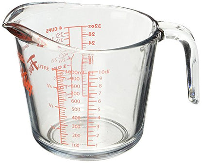 Anchor Hocking Fire-King Measuring Cup, Glass, 4-Cup - size: 4-Cup