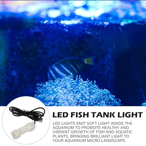 Aquarium Water Plant Light, Underwater Light for Aquarium Fish Tank Home Desktop Mini Decoration Soft LED Lamp with Connector