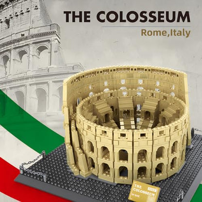 CAXIMSY Roman Colosseum Architecture Model Building Block Sets The Office Landmarks Skyline Set Toys Collection for Adults Kids 1756 Pieces - style: Rome Colosseum Model