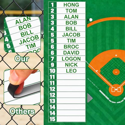 40pcs Magnetic Baseball Lineup Boards with 2 Pens, 2.32x0.51in/5.9x1.3cm Baseball Game Magnetic Strips Cards Reusable Dry Erase Magnets for Softball Coaching Clipboard Dugout Board Accessories