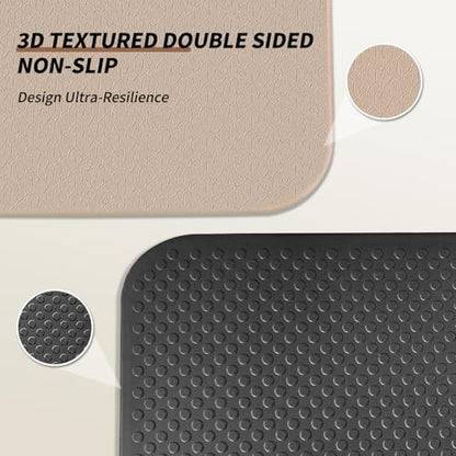 Foldable Exercise Pad Extra Thick 1.2" x 14" x 24" | POE Non-Toxic Multi-Functional Knee & Elbow Cushion for Push Up, Yoga, Pilates, Home & Gym Use for Adults & Kids - color: Beige+Black