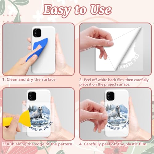 Peacoblue Winter Animals Rub On Transfers for Craft, Transfer Sticker | 18 Sheets UV DTF Transfers, Waterproof Rub On Decals for Wood, Glass, Furniture, Tumblers & Home Decor Crafts - style: Winter Animals
