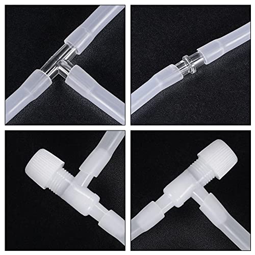 uxcell Silicone Tubing 4mm ID 6mm(1/4") OD 5m Aquarium Air Hose with Check Valves, Suction Cups, Connectors, Regulating Valve