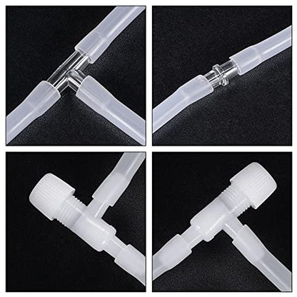 uxcell Silicone Tubing 4mm ID 6mm(1/4") OD 5m Aquarium Air Hose with Check Valves, Suction Cups, Connectors, Regulating Valve