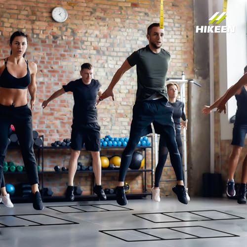 Hikeen Agility Ladder - Speed Ladder for Football, Basketball - Durable Rubber Training Ladder for Footwork with Carry Bag, Portable & Non-Slip Agility Football Training Equipment - style: Black
