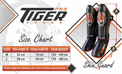 Shin Guards for MMA, Muay Thai, Kickboxing, Leg Instep Protection, Sparring, Training, Karate, Boxing, Taekwondo, Unisex - size: Medium