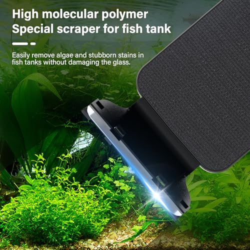 hygger Fish Tank Magnetic Glass Cleaner Two Detachable Algae Scraper for Aquarium Fish Tank，Floating Scrubber Brush Glass Algae Magnet Cleaning Tool for Large Aquariums Tank - size: L