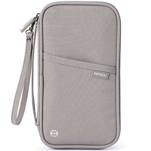 VanFn RFID Travel Passport Wallet, Family Passport Holder, Trip Document Organizer P.Travel Series (Nylon - Grey) - color: A - Nylon - Grey