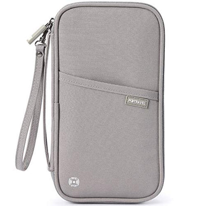VanFn RFID Travel Passport Wallet, Family Passport Holder, Trip Document Organizer P.Travel Series (Nylon - Grey) - color: A - Nylon - Grey