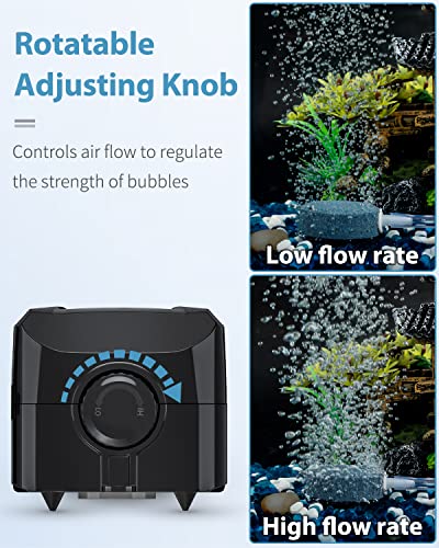 Uniclife Aquarium Air Pump Dual Outlet Fish Tank Aerator with Accessories for 5-200 Gallon Tank - style: 10-100 Gallon