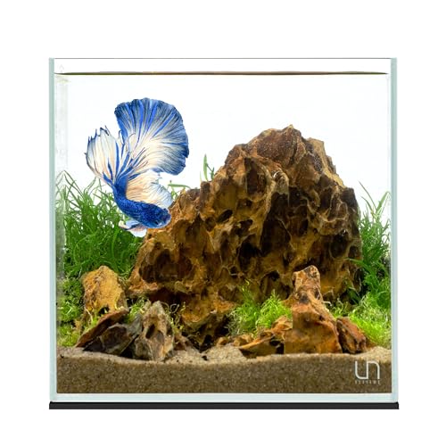 Ultum Nature Systems Ultra Clear Rimless Aquarium - Low Iron Glass Fish Tank with 45° Mitered Edges, 5mm-12mm Thick, Leveling Mat Included (25C, Cube, 4 Gallon) - size: [25C] - 4 Gal - 9.84 x 9.84 x 9.84 in