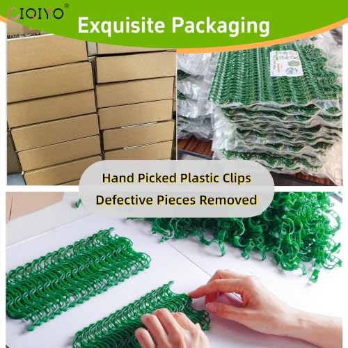 CIQIYO® 200 Pcs Plant Support Clips,Plastic Clips for Securing Plants,Tomato Vine Clips,Plant Fixing Clips,Garden Clips for Climbing Plants,Grape and Vine Vegetables (200, Green) - color: Green