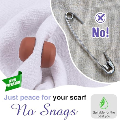 12 Pairs Strong Magnetic Hijab Pins for Women | No-Snag Pinless | Multi-Use Hijab Scarf & Clothing Clips | Premium Shiny & Matte Set (Strong Hold, No Damage to Fabric)