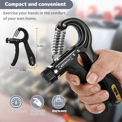 Adjustable - Weight Hand Grip Strengthener for Fitness Enthusiasts,desirable for Forearm Training - color: Black