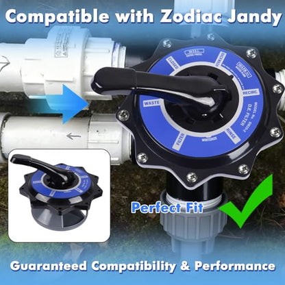R0443900 Replacement Kit, 2-Inch Multi-Port Valve Top Cap Assembly Compatible with Zodiac Jandy Side Mount Backwash Valves, Includes Diverter Valve Gasket