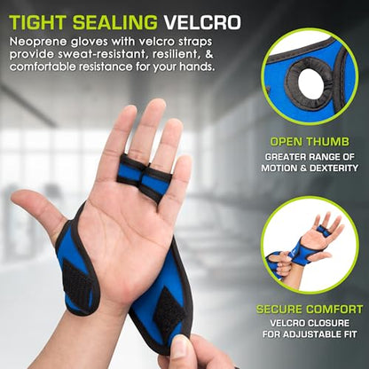ProsourceFit Weighted Gloves Set, 2 lb Pair / 1 lb Each, Neoprene Hand Weights for Walking, Cardio, Aerobics, Boxing, Toning, and Sculpting