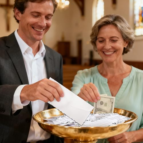 Tithes and Offering Envelopes for Church Donation - Bill Size for Checks and Cash (500 Count)