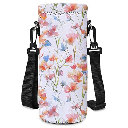 Neoprene Water Bottle Carrier Bag with Adjustable Shoulder Strap,Insulated Water Bottle Cover for Stainless Steel/Glass/Plastic Bottles - color: BC-52, size: 500ml