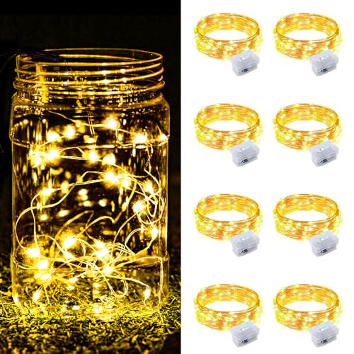 ZGWJ 8 Pack Warm White Fairy Lights, Mini String Lights - color: Warm White, size: 8P