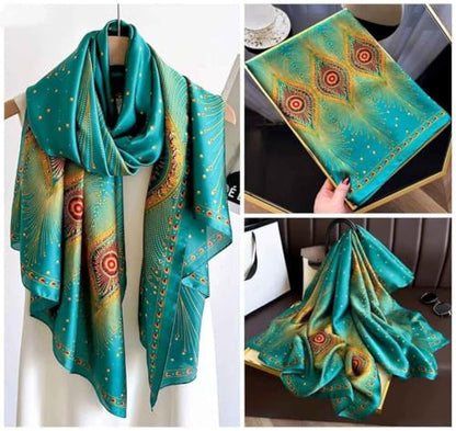 Xyueanlo Scarfs for Women Lightweight Scarves Fashion Print Floral Pattern Head Scarf Wraps Shawls - color: Yellow Green