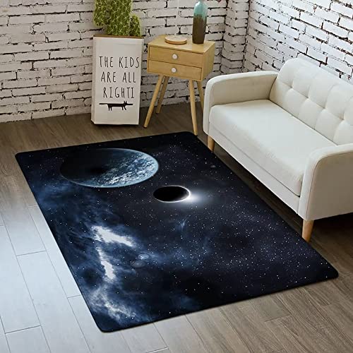 Outer Space Rug for Kids Bedroom 3x5 ft Galaxy Carpet for Boys Room Soft Non-Slip Solar System Area Rug 3D Planet Universe Rug for Living Room - color: Style Ii, size: 3' x 5' (Rectangular)