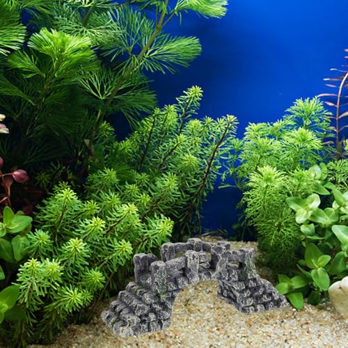 HANABASS Resin Arch Bridge Fish Tank Decoration Miniature Aquarium Bridge Ornament for Aquascaping Fish Tank Landscaping Turtle Basking Platform