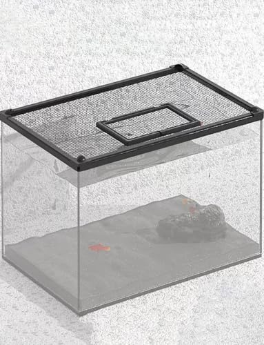 Fish Tank Cover Net Aquarium Lid Mesh Top Hood with Feeding Windowv(30x30cm-11.8x11.8in) - size: 30x30cm-11.8x11.8in