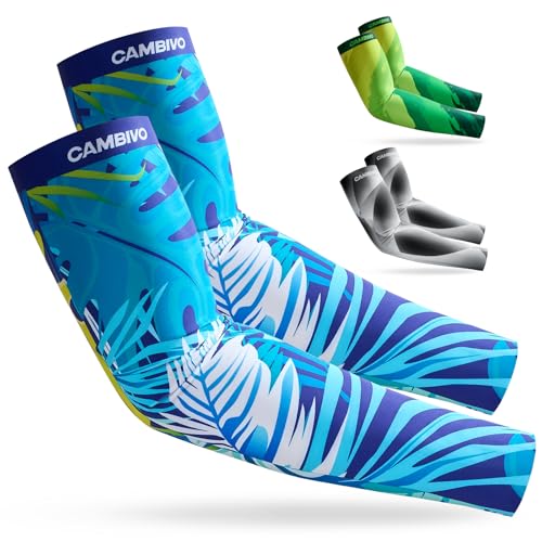 CAMBIVO Cooling Arm Sleeves for Men and Women, UPF 50+ UV Protection Sun Sleeves with 4-Way Stretch Fabric - color: Blue