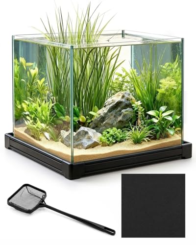7 Gallon Rimless Cube Fish Tank, Ultra-Clear Glass Aquarium | Leak-Proof Fish Bowl for Aquascaping, Tropical Fish and Beautiful Aquatic Plant Layouts, Easy Setup and Maintenance, Clear - color: Transparent, size: 7 Gallon Cube