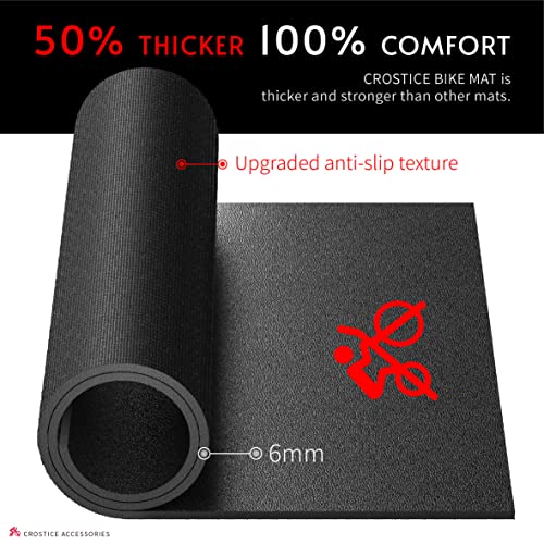 Bike Mat Compatible with Peloton Bike, 6mm Floor Protector | 6mm bike mat compatible with Peloton bike, providing non-slip waterproof protection for hardwood or carpet - size: 24x48", style: Logo Style