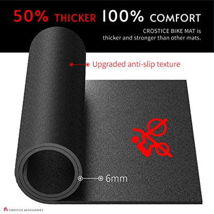Bike Mat Compatible with Peloton Bike, 6mm Floor Protector | 6mm bike mat compatible with Peloton bike, providing non-slip waterproof protection for hardwood or carpet - size: 24x48", style: Logo Style