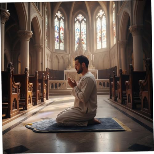 Prayer Mat Thick Soft Flannel Muslim Prayer Rug with Tassel Padded Praying Mat for Daily Salah, 26x45in, Purple, Rug - color: Purple