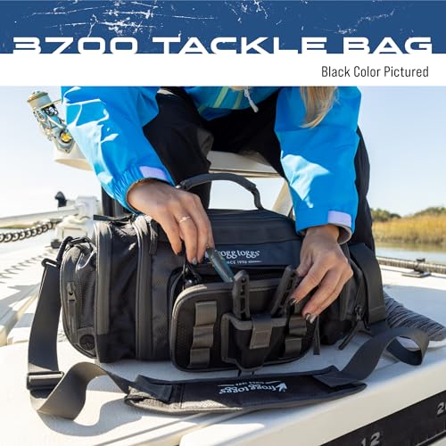 FROGG TOGGS Heavy Duty Fishing Tackle Duffle Bag, Includes Bait Trays, Black, 3700 - color: Black, style: 3700
