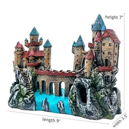 M2cbridge Antique Roman Column Ruins European Castle Aquarium Decorations Fish Tank Hideout Rocks (Large Castle) - color: Large Castle