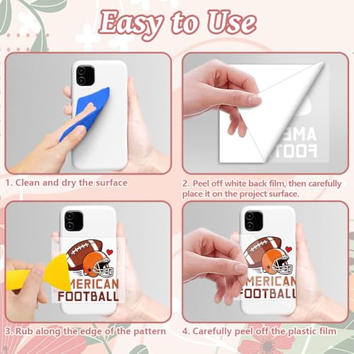 Peacoblue 18 Sheets Rub on Transfers for Crafts, Rugby with Bow Tie Text 3.6"x3.9" UV DTF Cup Wraps Waterproof Rub on Cold Transfers Stickers for Wood Glass Metal Cup Tumblers Mirrors Mugs Home Decor - style: Rugby with Bow Tie Text