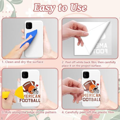 Peacoblue 18 Sheets Rub on Transfers for Crafts, Rugby with Bow Tie Text 3.6"x3.9" UV DTF Cup Wraps Waterproof Rub on Cold Transfers Stickers for Wood Glass Metal Cup Tumblers Mirrors Mugs Home Decor - style: Rugby with Bow Tie Text