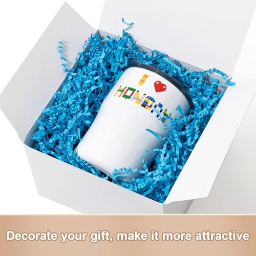 Wowxyz 1 LB Crinkle Cut Paper Shred Lake Blue Crinkle Shredded Paper for Gift Baskets - Gift Box Bag Filler - Confetti Stuffing for Birthday, Holiday Present Packaging Wrapping - color: Lake Blue