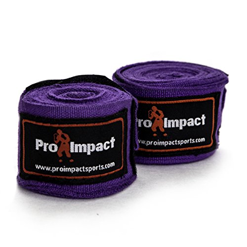 180 Inch Mexican Style Boxing Hand Wraps – Stretchable Wrist & Knuckle Support for MMA, Muay Thai, Kickboxing, Heavy Bag & Combat Training – Men & Women - color: Purple