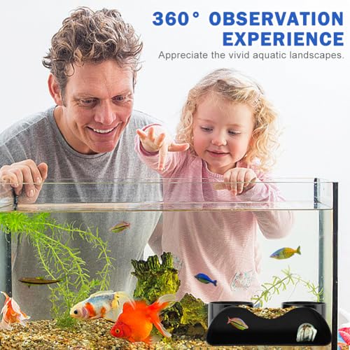 Aquarium Cave Hideout Tunnel, 2-Hole Under Gravel Fish Tank Hide, Black Plastic, 7 x 3.5 x 2.25 in, 2.25 in Openings, Fish and Shrimp Cave Decor