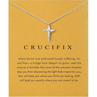 Dainty Silver Necklace for Women - Ankh Jesus Horse Celtic Cross Necklace for Women, Dainty Charm Spider Christian Gifts for Friends Sister Mom, Birthday, Christmas, Mother's Day, Graduation Gifts - style: Jesus