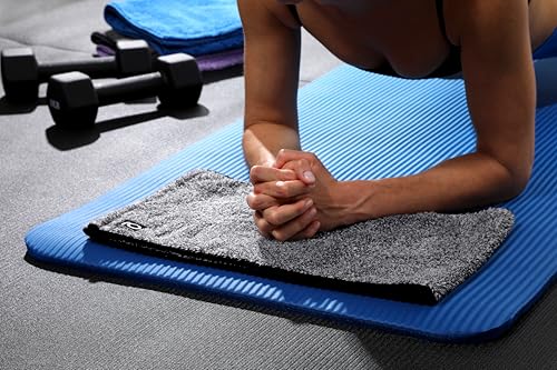 Facesoft Yoga Towel - Infused with Activated Charcoal to Detoxify and Sweat - Made with Eco-Friendly Aqua-Cotton Yarn - Biodegradable and Sustainable - All Ages - color: Eco Sweat Charcoal Workout Towel