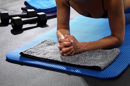 Facesoft Yoga Towel - Infused with Activated Charcoal to Detoxify and Sweat - Made with Eco-Friendly Aqua-Cotton Yarn - Biodegradable and Sustainable - All Ages - color: Eco Sweat Charcoal Workout Towel