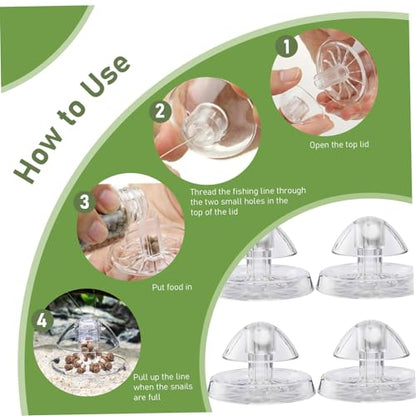 4Pcs Snail Trap 2.36x2.36in Clear White Plastic Aquarium Snail Trap Catch Box for Aquarium Fish Tank Accessories