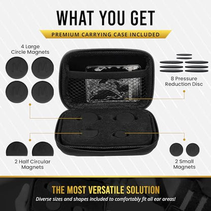 MagnetRX® Cauliflower Ear Magnets – 8 Multi–Size Magnets & Spacer with Case – Compression Ear Magnet for Cauliflower Draining, Pressure Earring for Keloids, BJJ, Wrestling & MMA Treatment & Prevention