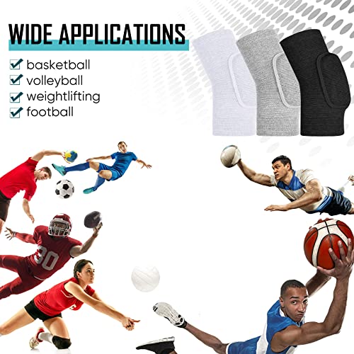 Tarpop 3 Pairs Volleyball Elbow Pads Arm Brace Pads Elbow Protector with Breathable Anti-Collision Sponge Compression Arm Support for Women Men Basketball Tennis Football Skating(Black, White, Gray) - color: Black, White, Gray