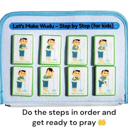 Megan's Toys Islamic Quiet Book for Kids Ages 3+ - Montessori Muslim Learning Toy, Felt Busy Book to Learn Wudu, Salah, 5 Pillars and Arabic Alphabet, Ramadan Eid Gift